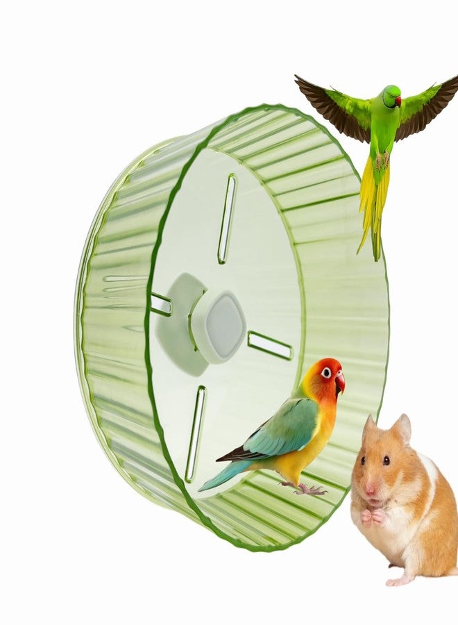 Odebyata Birds Running Wheel Exercise Toys, Parrot Hamster Exercise Wheel Toy, Quiet Running Wheel for Parrots Bird Parakeets Hamster Guinea Pig Budgie Lovebird and More (Green) - Image 1